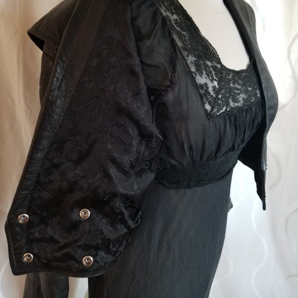 Vintage 1980s moto jacket, Back leather jacket, designer size Medium - Picture 14 of 15